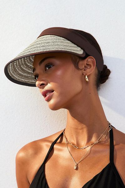Külah Women's Premium Straw Visor Hat - Cream