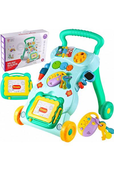 ideal STORE Antemergator Carucior Multifunctional cu tablita de scris, verde Verde