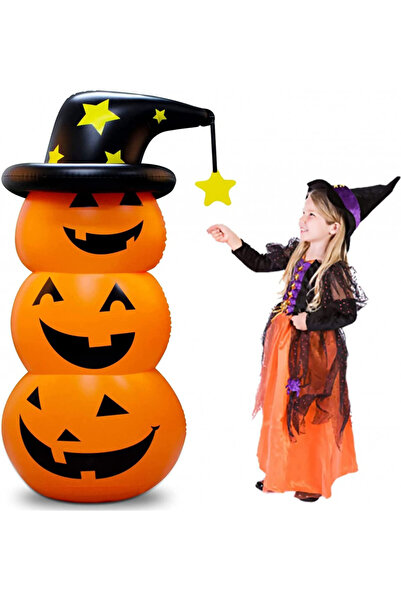 leo home Decorațiune gonflabilă Leohome Halloween, dovleac, PVC, portocaliu/n...