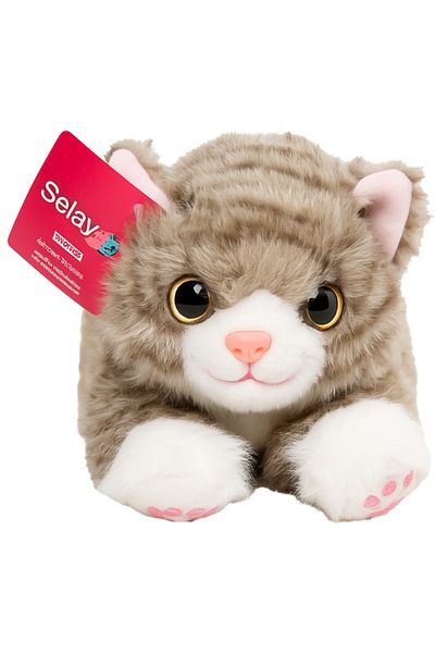 SELAY TOYS Plush Gray Cat 25 cm 4522