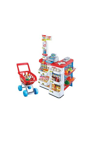 ideal STORE Children's Playset, Supermarket with Sounds and Lights, Multiple Accessories and Trolley, 41x 50x