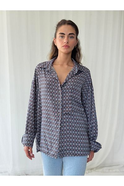 Retrobird Cămașă Boyfriend Design Femei Gri