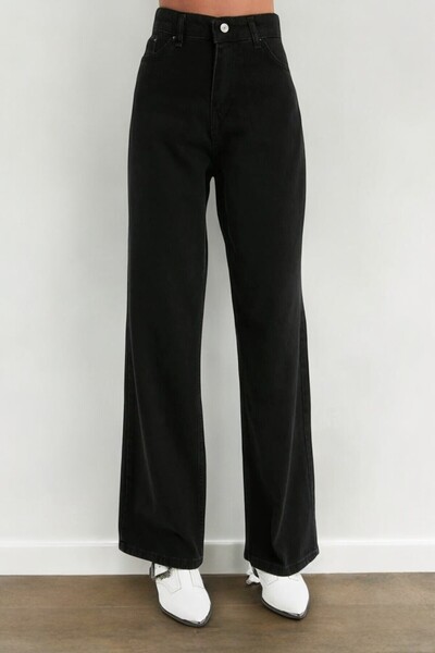 Livik Jade Young Girl Black High Waist Lycra 10 Pocket Wide Leg Jean