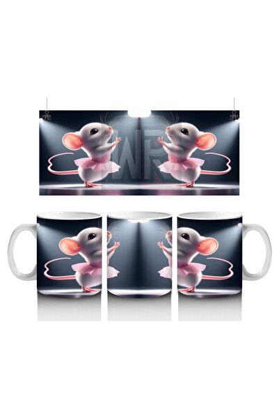 Wisdom Rain كوب على شكل فأر يرقص الباليه تحت أضواء المسرح يحب الأطفال الحليب