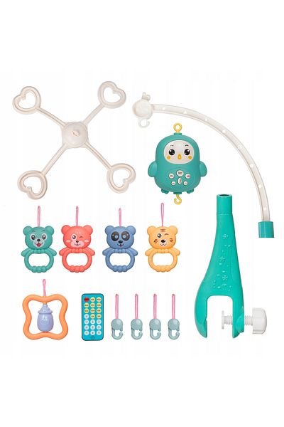 ideal STORE MagStar crib carousel with night light, First VIEW, 4 brightly colored arms with different animals