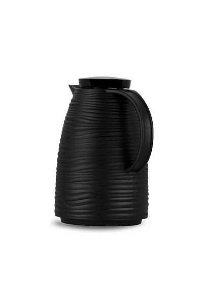 BASURRAH Black Wavy Tea Thermos, 1 Liter