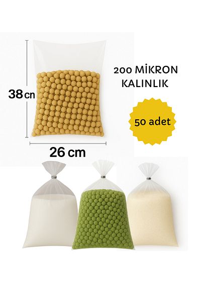 NFzzTakı Transparent Thick Nylon Check Bag (26X38 cm) - 200 Micron Thickness |   50 Packing Bags