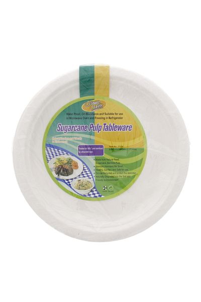 Homemate Home Mate 9-Inch Sugarcane Pulp Plates – 20pcs | Eco-Friendly, Compostable Plates