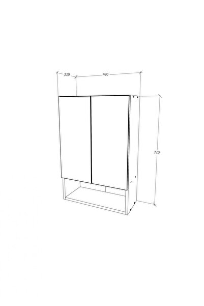 haaus.ro Dulap de baie Zed, montat pe perete, 2 uși, alb lucios/alb, MDF, L 48 x l 22 x Î 72 cm