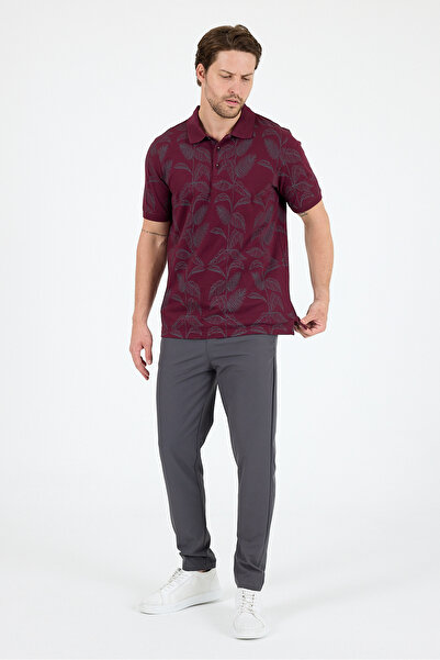 Rodi Men's Polo Neck Patterned T-Shirt – 95% Cotton 5% Elastane – Stylish, Flexible and Comfortable Short Sleeve T-Shirt 0033