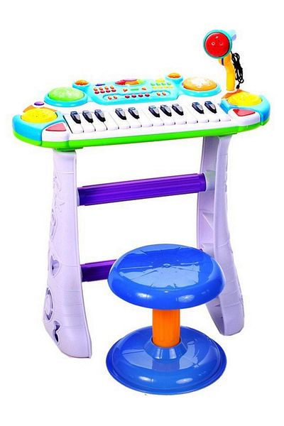 ideal STORE IDL Mica Artista Electronic Interactive Organ with Stool and Microphone, Size 45.0 x 20.0 cm, Org