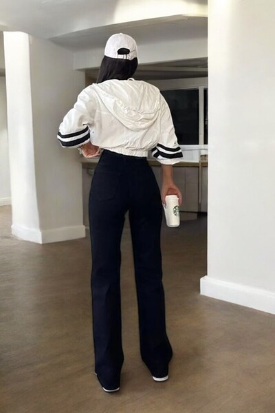 Livik Eden Young Girl Black High Waist Lycra 7 Pockets Loose Leg Jeans