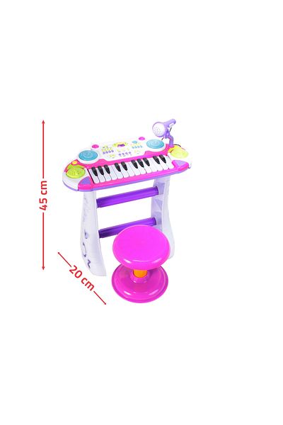 ideal STORE IDL Mica Artista Electronic Interactive Organ with Stool and Microphone, Size 45.0 x 20.0 cm, Org
