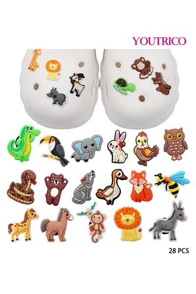 Youtrico 28pcs Animal Farm Jibbitz Charms For Crocs - Slipper Ornament