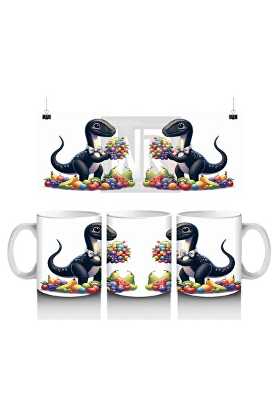 Wisdom Rain كوب على شكل ديناصور يحمل باقة فواكه تحب الحليب للأطفال