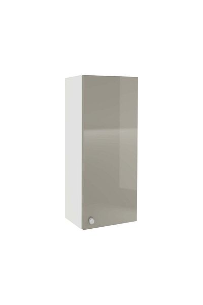 haaus.ro Corp Baie Zaria, Suspendat, 1 Usa, Gri Lucios/Alb, MDF, L 30 x l 22 x H 72 cm