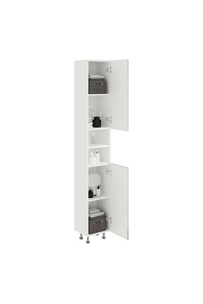 haaus.ro Soldat Baie Zaria, 2 Usi, Gri Lucios/Alb, MDF, L 30 x l 27 x H 190 cm