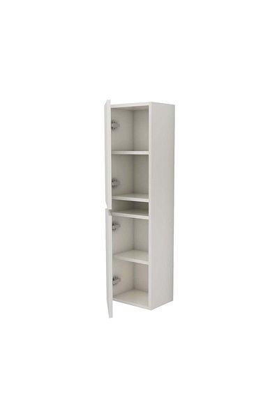 haaus.ro Soldat Baie Zed, Suspendat, 2 Usi, Alb lucios/Alb, MDF, L 29 x l 22 x 104 cm