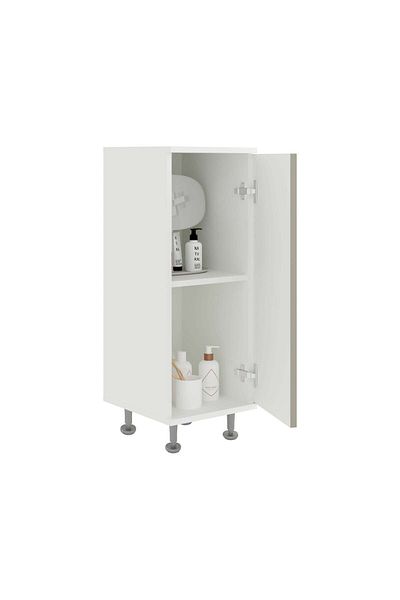 haaus.ro Corp Baie Zaria, 1 Usa, Gri Lucios/Alb, MDF, L 30 x l 35 x H 85 cm