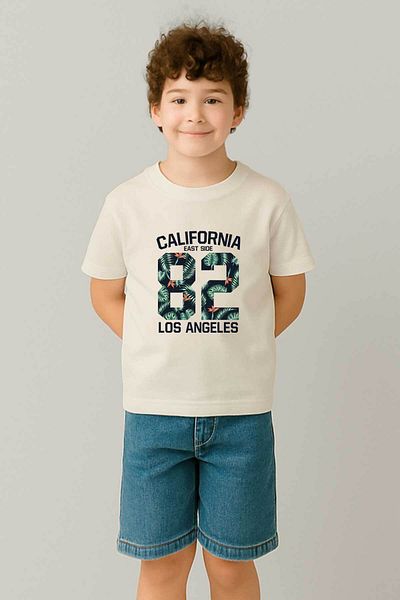 peki baby&kids Well Boy's Combed California 82 Printed T-Shirt 19000