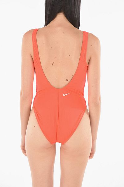 Nike Costum de baie dintr-o singură piesă cu imprimeu contrastant al logo-ului