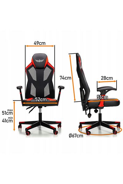 ideal STORE Adjustable Gaming Chair with SmoothBlock mechanism idealSTORE Collection Ignis Design, Equipped with armrests