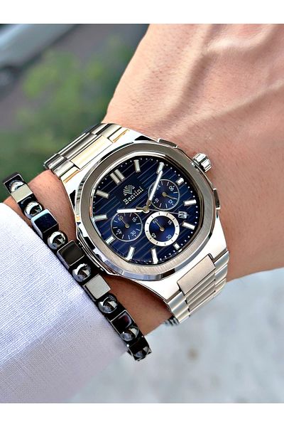 Bentini Men's Wrist Watch – Functional, Steel Band, Waterproof, 2-Year Warranty
