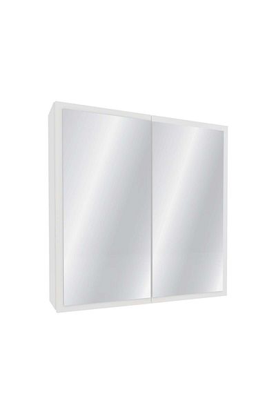 haaus.ro Corp Baie Teno, Suspendat, Alb, cu oglinzi, 60 x 13 x 60 cm