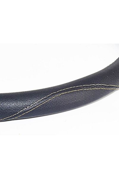 ideal STORE Husa volan IdealSTORE FX61 din imitatie de piele marime M ,culoare negru cusatura gri deschis