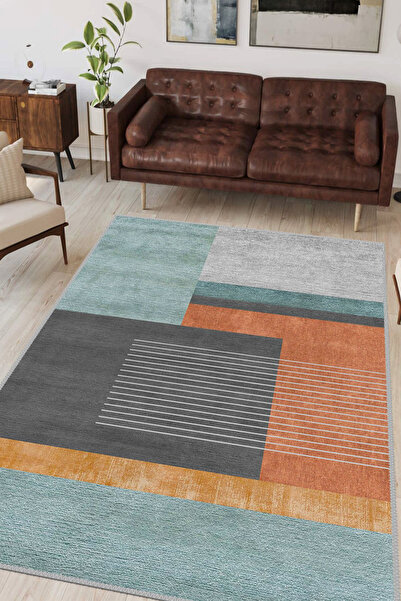 Aybek Rug Kesme Mutfak Halısı Desenli Dijital Baskı Yıkanabilir Kaymaz Taban İnce Salon Çocuk Halısı