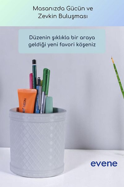 Evene Θήκη για στυλό Επιτραπέζια θήκη για στυλό Organizer Θήκη για στυλό Λευκό Χρώμα Μοντέλο 90