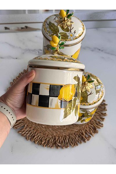 ROSSEV Amarillo 3-Piece Enamel Jar Set