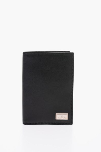 Corneliani Solid Color Leather Card Holder