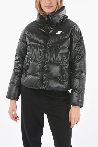 Nike Faux Leather Maxi Down Jacket