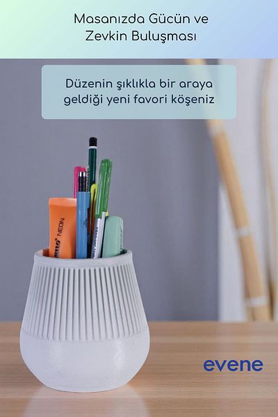 Evene Θήκη για στυλό Επιτραπέζια θήκη για στυλό Organizer Θήκη για στυλό Λευκό Χρώμα Μοντέλο 88