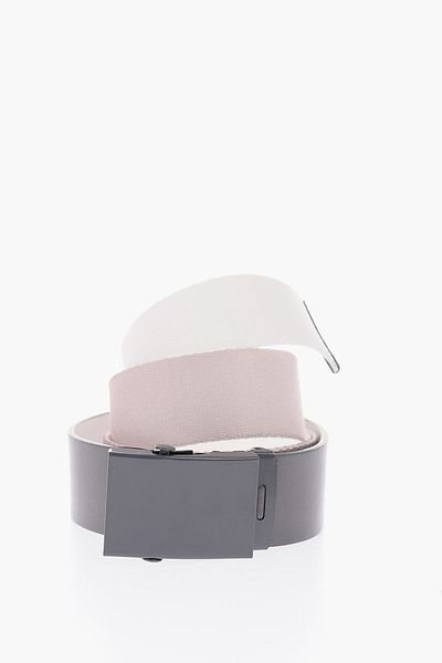 Diesel 30Mm Fabric Belt With Faux Leather Detail