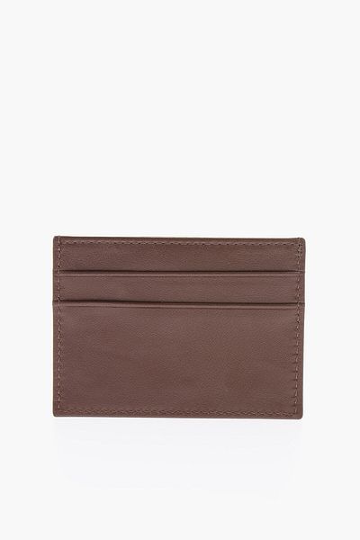 Corneliani Solid Color Leather Card Holder