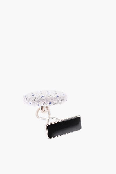 Corneliani Metal And Silk Round Cufflinks