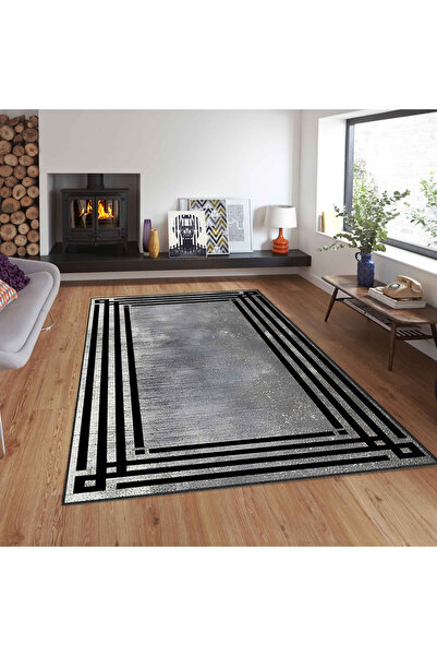 Exporgin Schwarzer Eck-3D-Digitaldruck, rutschfester Bodenteppich