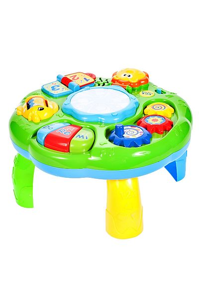 ideal STORE IdealStore 6-in-1 Interactive Baby Table, Includes Rotating Tools That Play Music, Button