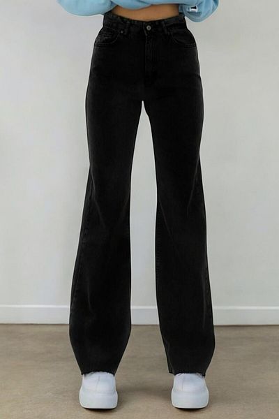 Livik Evelyn Young Girl Black High Waist Lycra 5 Pockets 90's Loose Leg Jeans
