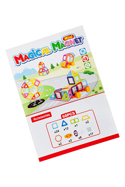 ideal STORE IdealStore Educational Magnetic 3D Building Set, Includes 68 Multicolored Pieces Stimulates Imagination