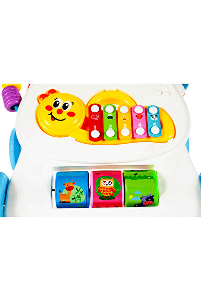 ideal STORE Στράτα μωρού IdealStore Monkey First Step 3 σε 1, με ήχους και μελωδίες, αφαιρούμενα παιχνίδια τρομπέτας