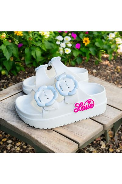 Hızlı Al Beach Sea Pool Garden Use Suitable Girl's Slippers. Girl's Slippers with Adjustable Buckle