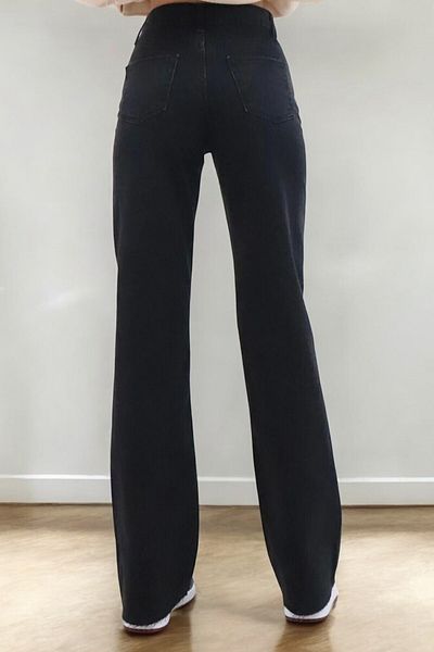 Livik Grace Young Girl Black High Waist Elastane Blended Modern Wide Leg Jeans