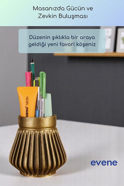 Evene Suport pentru stilou Suport pentru stilou Organizator Suport pentru stilou Aur Culoare Antică Model 83