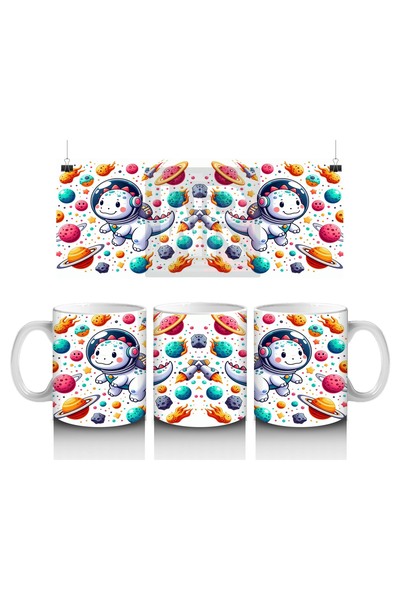 Wisdom Rain كوب لطيف على شكل ديناصور مع خوذة رائد الفضاء يحب الأطفال الحليب