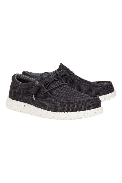 HEY DUDE Wally Stretch Sox Men's Shoes - Black / White
