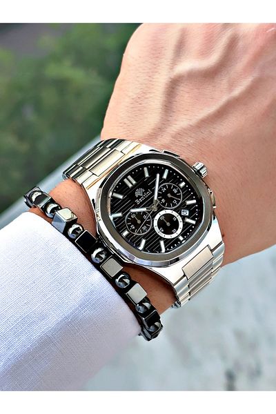 Bentini Men's Wrist Watch – Functional, Steel Band, Waterproof, 2-Year Warranty