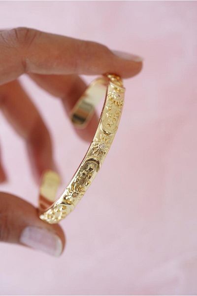 AŞIK ACCESSORIES Moon Star Embroidered Handcuff Bracelet